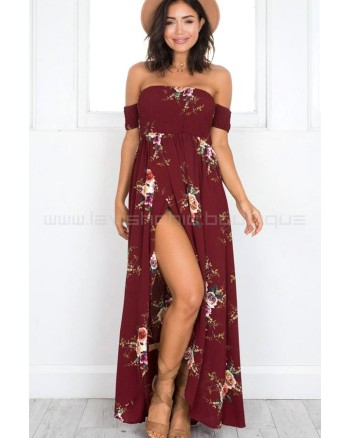 Inside Job Maxi Dress Burgundy Floral